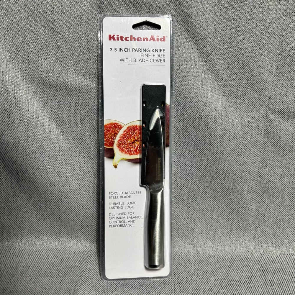 KitchenAid Paring Knife 3.5 Inch Silver Forged Japanese Steel Fine Edge